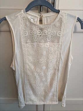 Maurices Cream Lace Panel Sleeveless Camisole